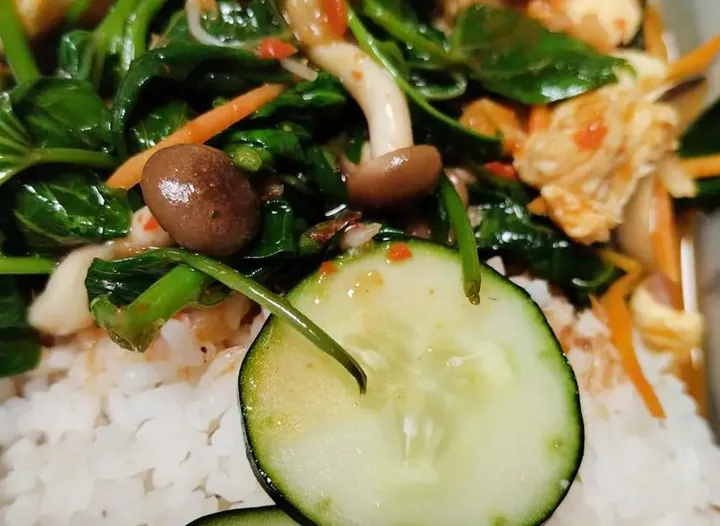 Sambal Potato Leaf Rice Set