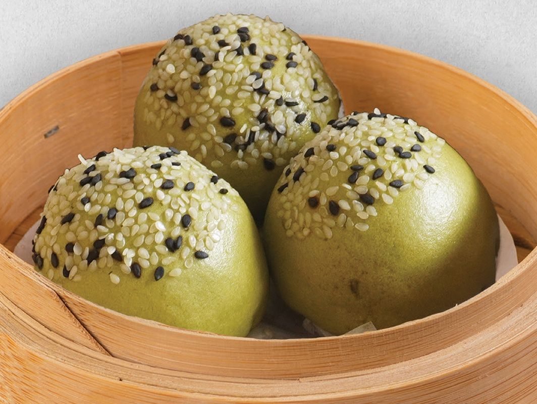 Matcha Red Bean Bao (3pcs) ⾹甜抹茶红⾖包(3粒)