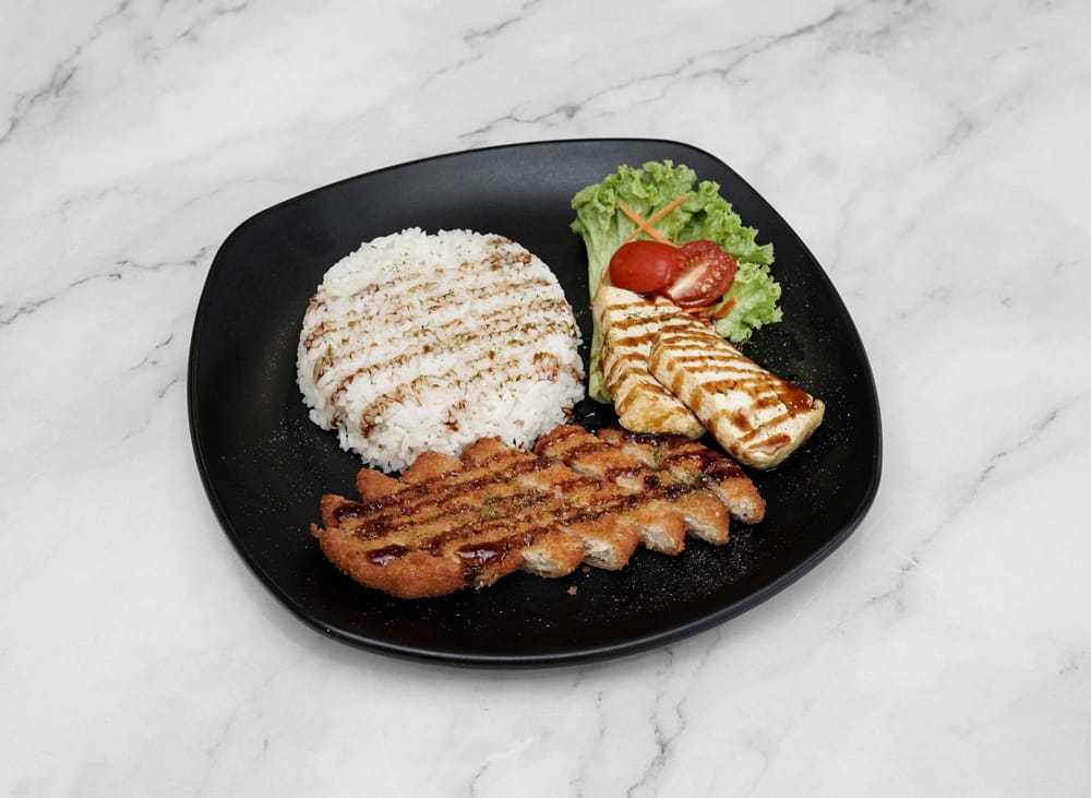 Signature Golden Cutlet Rice With Tofu